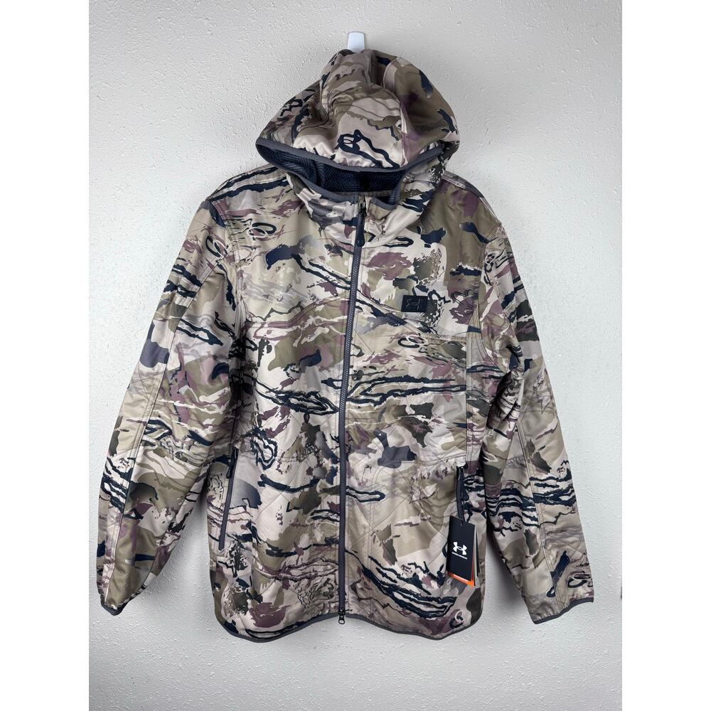 NWT! Mens Under Armour Brow Tine Barren Camo
Jacket size XL